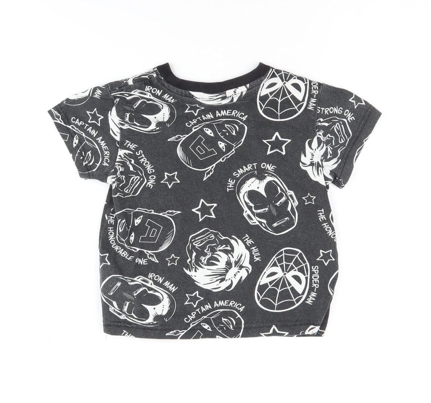 Marvel Comics Boys Black Graphic T-Shirt 4 Years