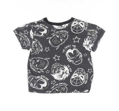 Marvel Comics Boys Black Graphic T-Shirt 4 Years