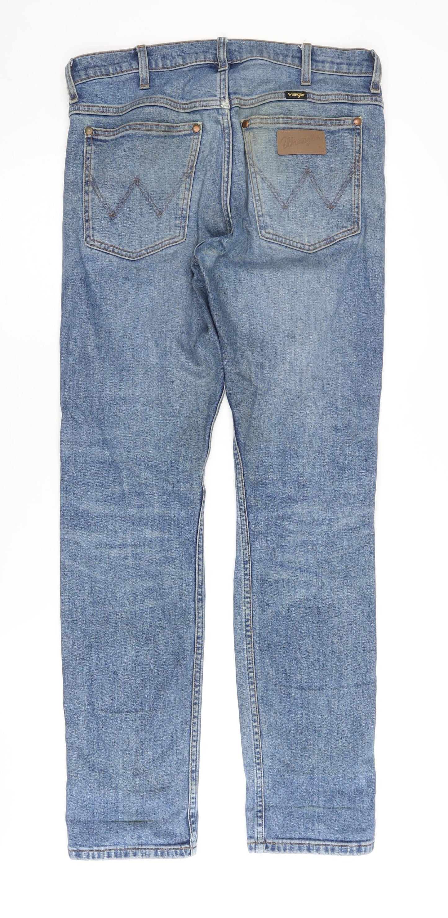 Wrangler Men's Blue Straight Jeans, Size 32, Classic Style