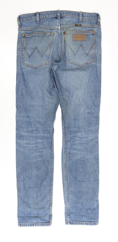 Wrangler Men's Blue Straight Jeans, Size 32, Classic Style