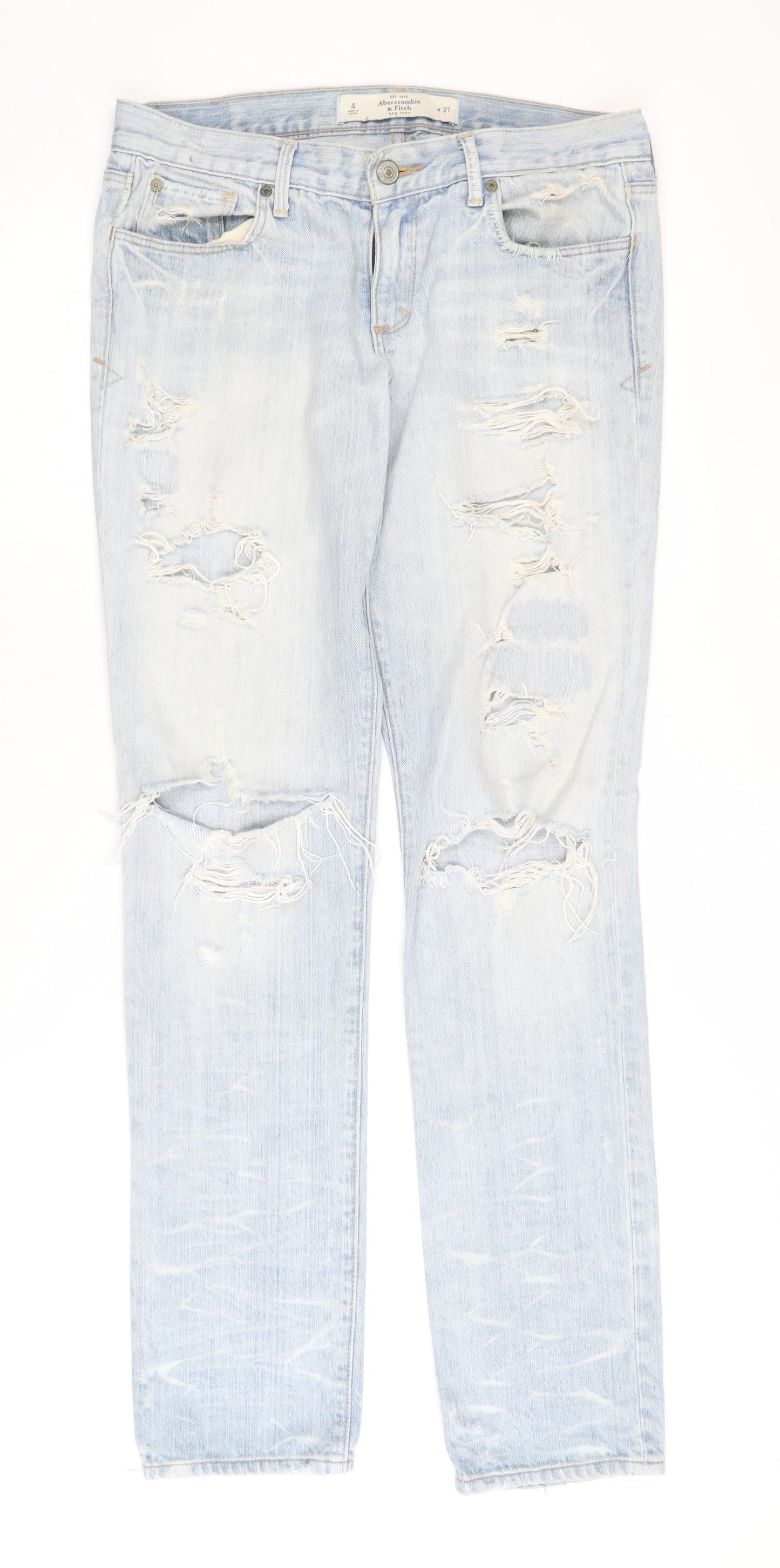 Abercrombie & Fitch Women Blue Size 4 Distressed Jeans
