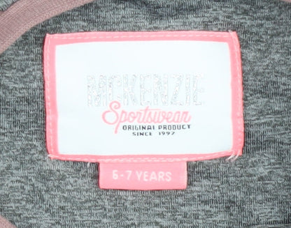 McKenzie Girls Grey 3/4 Sleeve T-Shirt 6-7 Years Sporty Style