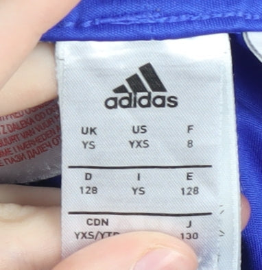 Adidas Boys Blue XS Athletic Sports Shorts