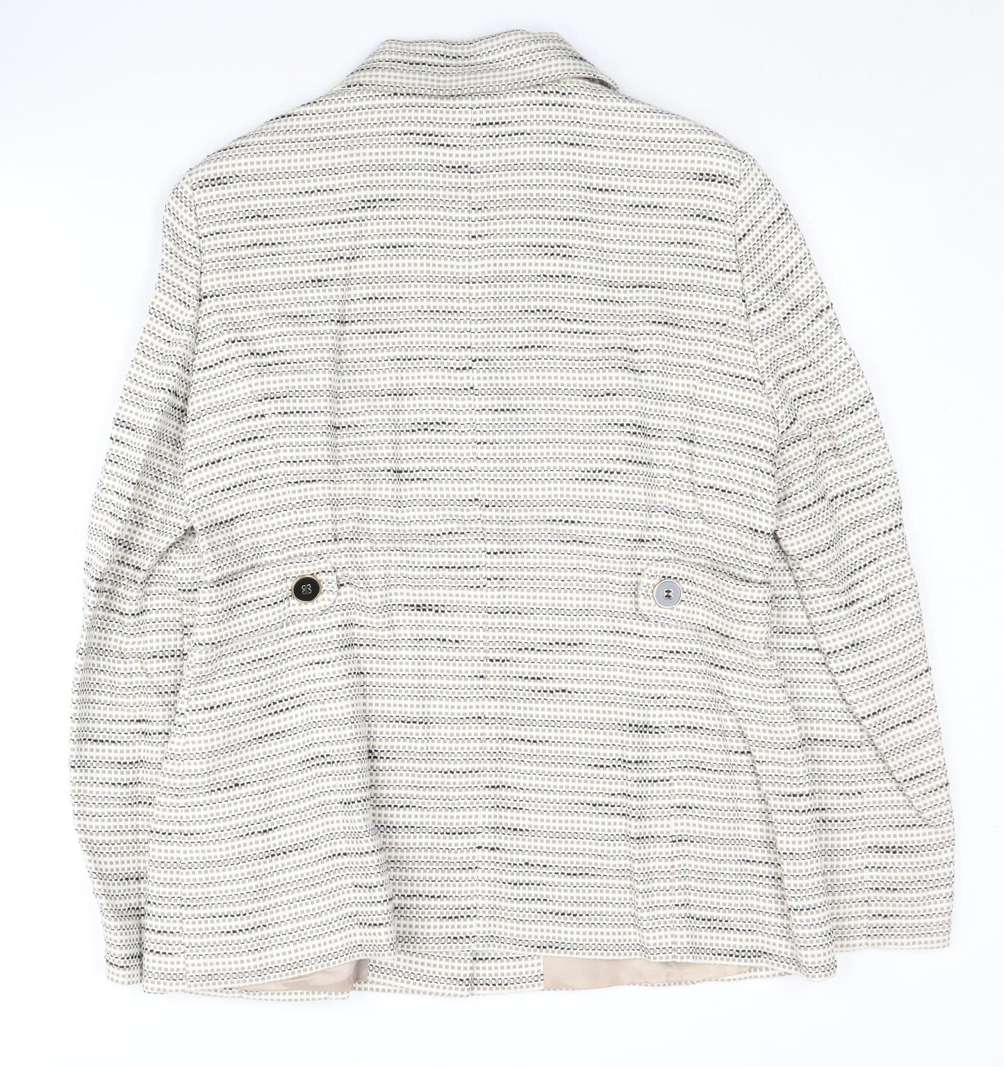 Viyella Women's Beige Blazer, Size 12, Lined, Striped