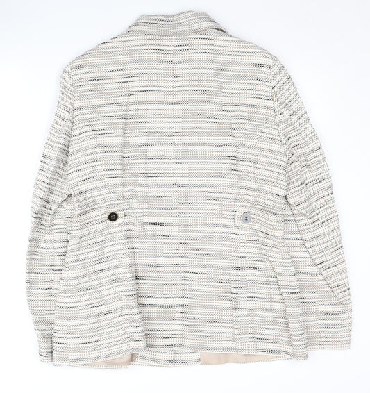 Viyella Women's Beige Blazer, Size 12, Lined, Striped