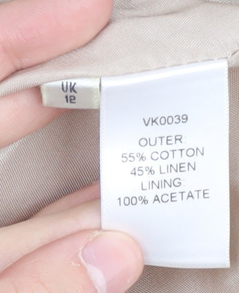 Viyella Women's Beige Blazer, Size 12, Lined, Striped