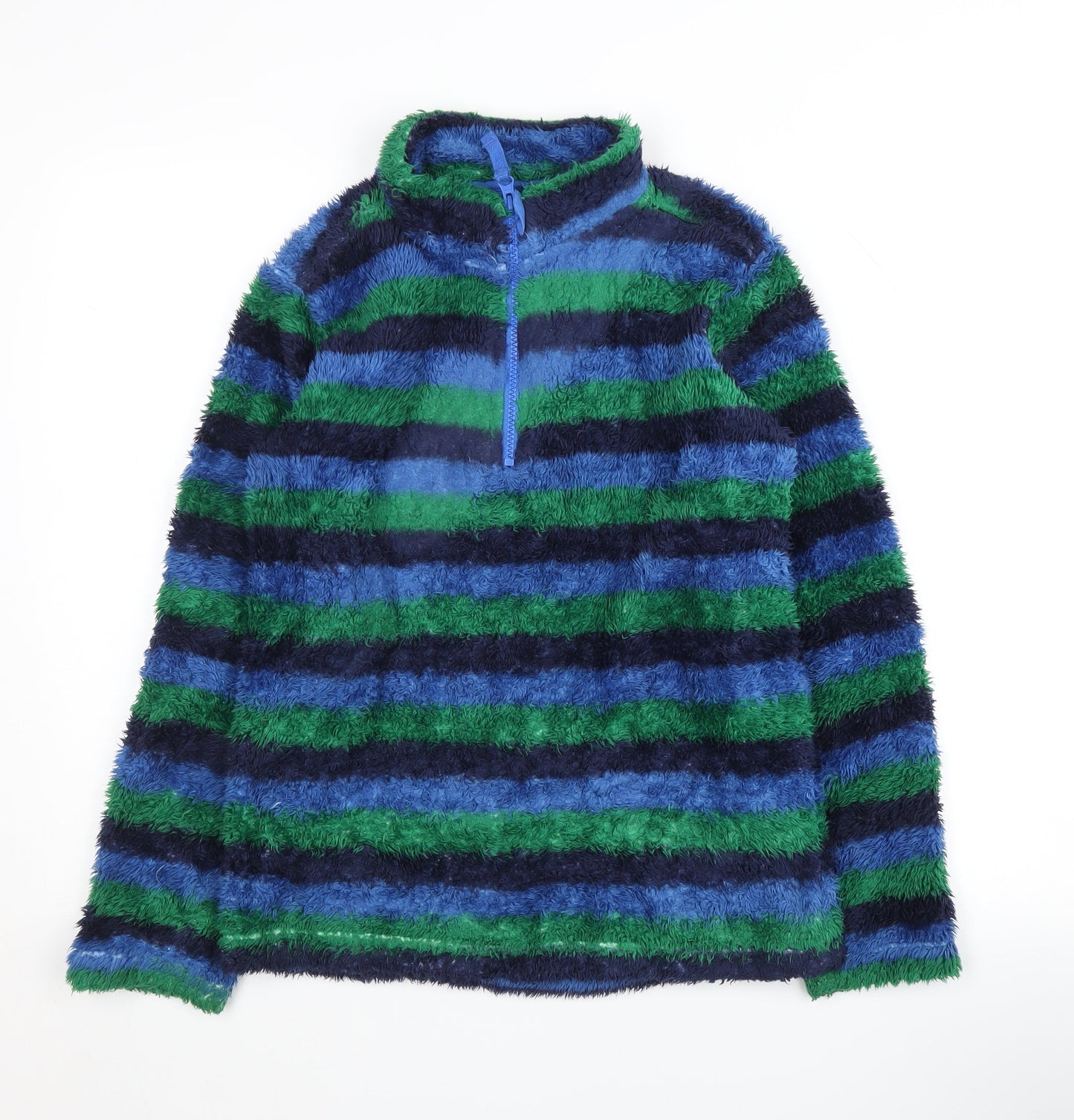 Peter Storm Boys Blue Green Striped Fleece Sweatshirt 11-12 Years