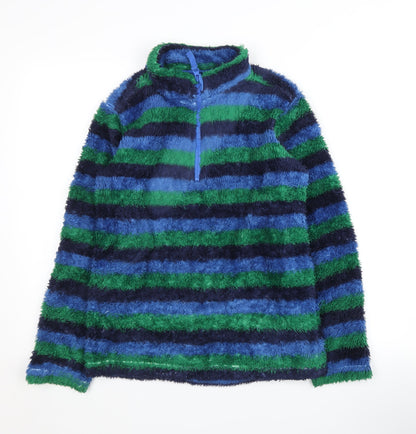 Peter Storm Boys Blue Green Striped Fleece Sweatshirt 11-12 Years