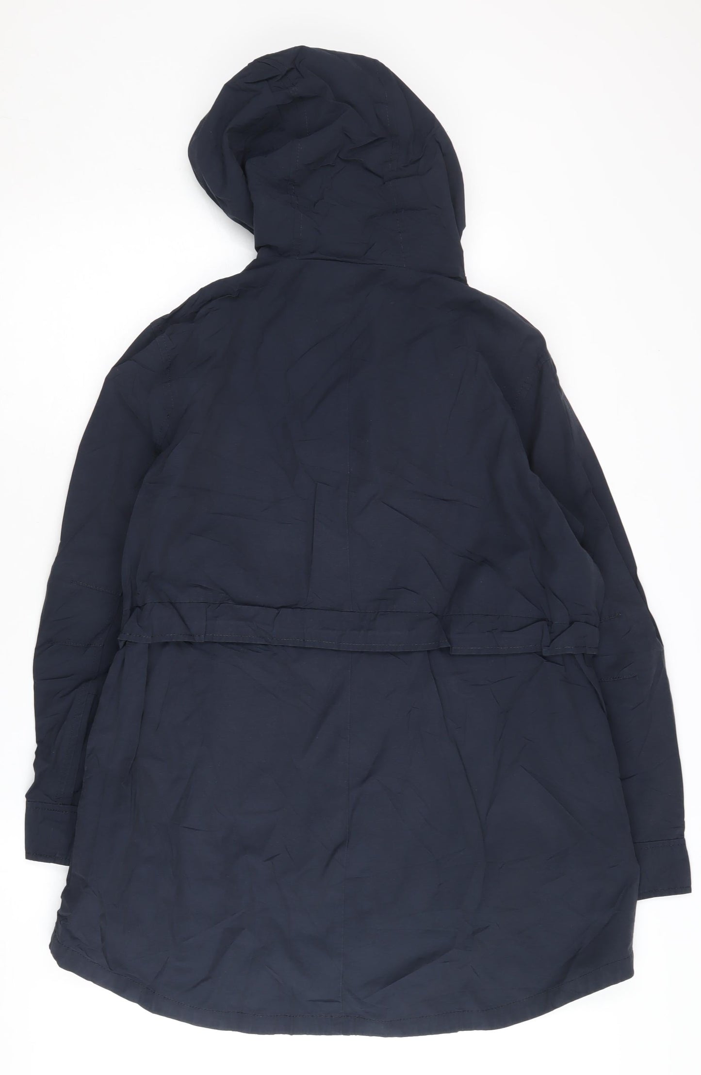 J.Crew Women's Blue Parka, Size S, Hooded Mid-Length Casual