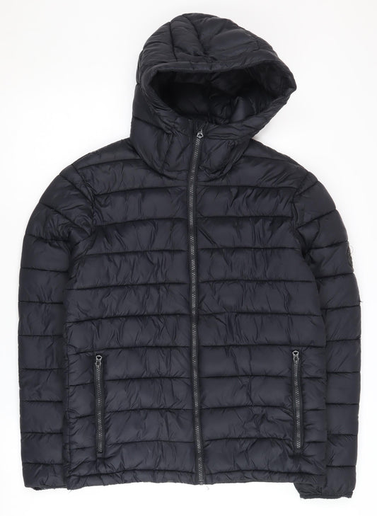 Mens UK Size S Soulcal & Co Black Puffer Jacket