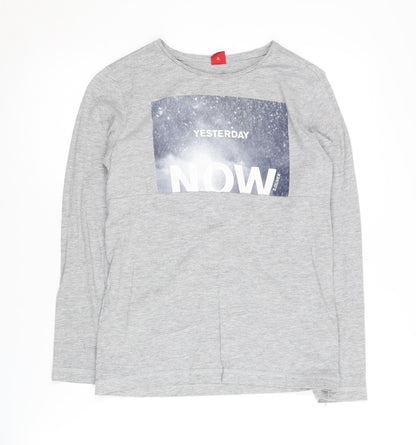 s.Oliver Boys Grey Graphic Print Long Sleeve T-Shirt M