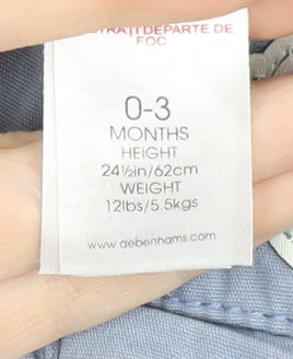 Junior J Unisex Blue Trousers 0-3 Months Casual Cotton