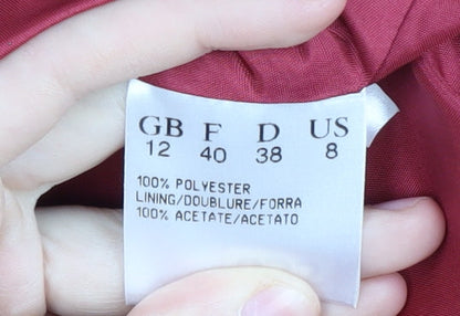 Jacques Vert Women's Red Overcoat Size 12 Classic Formal