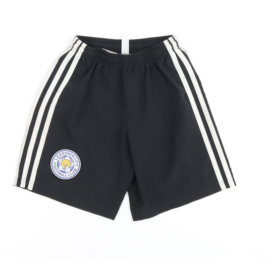 Additional front view of Adidas boys’ black athletic shorts, size 9-10, years