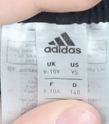 Adidas Boys Black Athletic Shorts Size 9-10 Years
