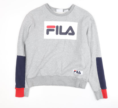 Unisex Adults UK Size S FILA Grey Pullover Sweatshirt
