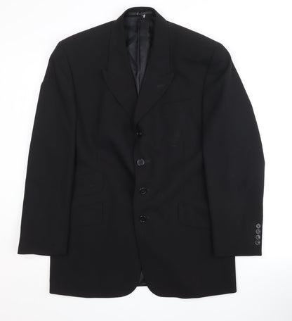 Mens UK Size 38 Pierre Cardin Regular Black Suit Jacket