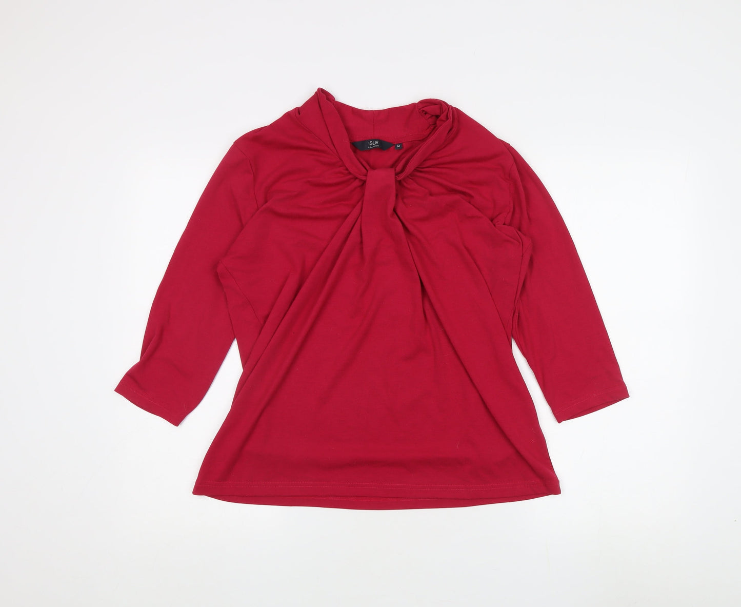 Womens UK Size M ISLE Red Basic Blouse