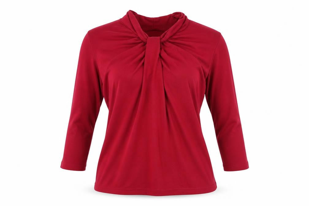 Womens UK Size M ISLE Red Basic Blouse