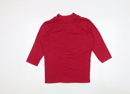 Womens UK Size M ISLE Red Basic Blouse