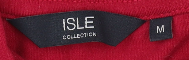 Womens UK Size M ISLE Red Basic Blouse