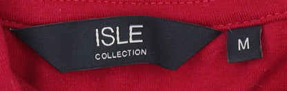 Womens UK Size M ISLE Red Basic Blouse