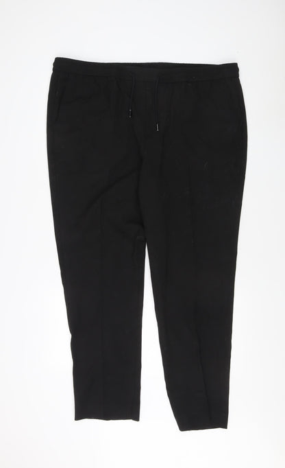 Williams & Brown Men's Black Jogger Trousers, 42R, Cotton Blend