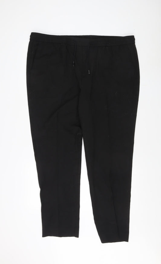 Williams & Brown Men's Black Jogger Trousers, 42R, Cotton Blend
