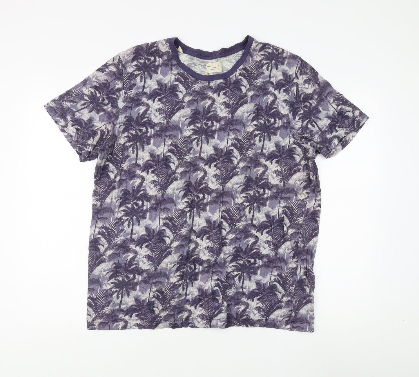 Unisex Adults UK Size 2XL Selected Homme Purple Basic T-Shirt
