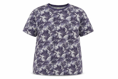 Front view of Selected Homme unisex purple tropical t-shirt 2xl