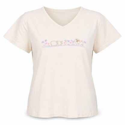 Womens UK Size L EWM Beige Basic T-Shirt