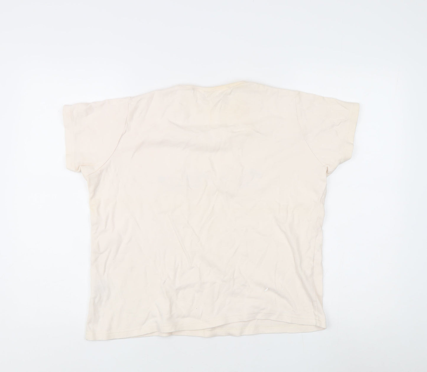 EWM Women's Beige Embroidered T-Shirt - Size L