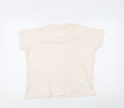 EWM Women's Beige Embroidered T-Shirt - Size L