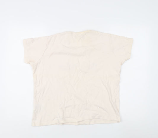 EWM Women's Beige Embroidered T-Shirt - Size L