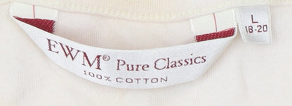 EWM Women's Beige Embroidered T-Shirt - Size L