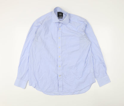 Savile Row Men's Blue Long Sleeve Classic Fit Shirt