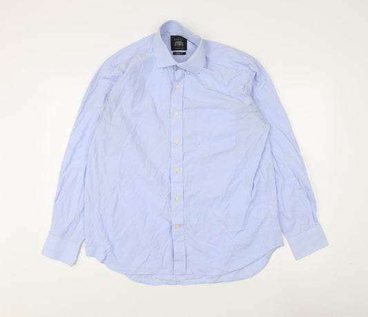 Savile Row Men's Blue Long Sleeve Classic Fit Shirt