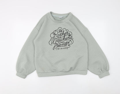 Womens UK Size 8/10 FRIENDS Green Pullover Sweatshirt