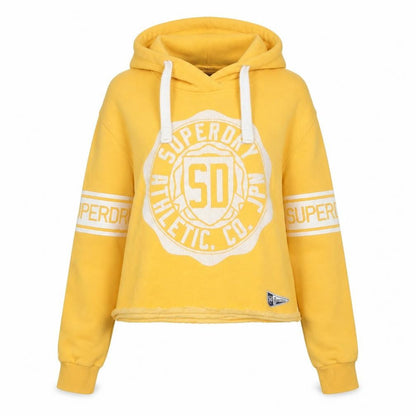 Womens UK Size XS Superdry Yellow Pullover Hoodie