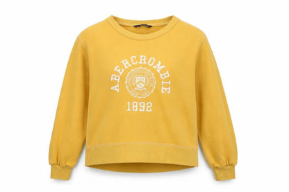 Womens UK Size XS Abercrombie & Fitch Yellow Pullover Sweatshirt