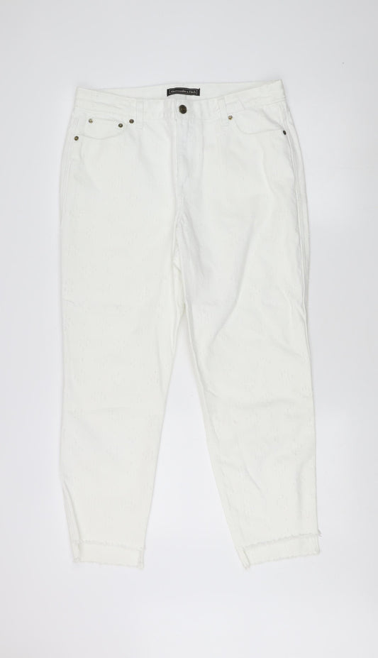 Abercrombie & Fitch Women's White Straight Jeans, Size M