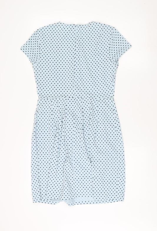 Hobbs Blue Polka Dot Women's Dress UK Size 10