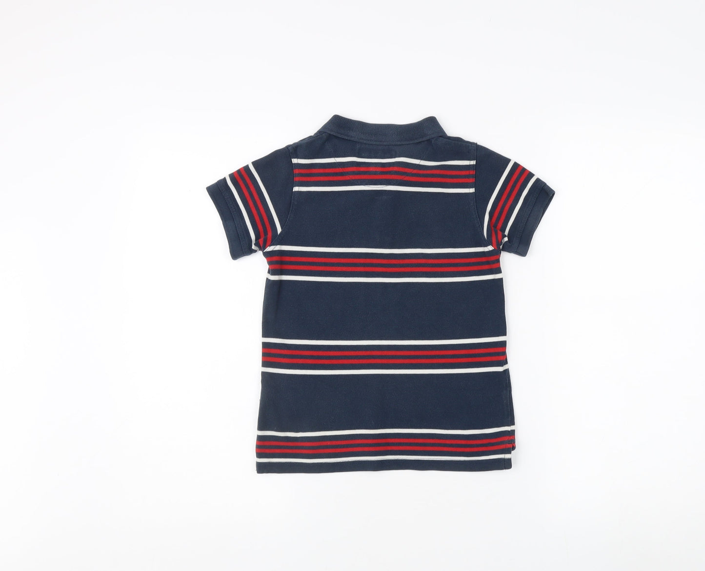England Rugby Boys Blue Striped Polo Shirt 8 Years