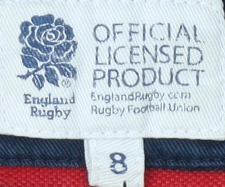 England Rugby Boys Blue Striped Polo Shirt 8 Years