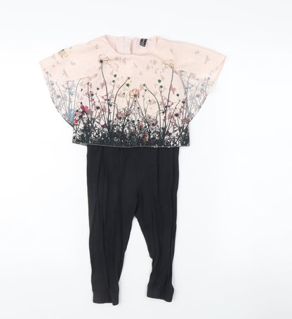 Firetrap Girls Floral Dress Set, Black, 12-24 Months