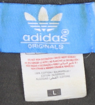 Adidas Men's Black Graphic T-Shirt L