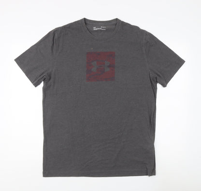 Under Armour Men's Grey Graphic Sports T-Shirt, Size M
