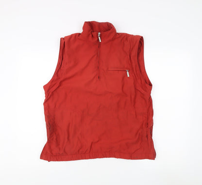 Womens UK Size S Green Lamb Red Gilet
