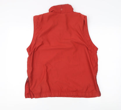 Womens UK Size S Green Lamb Red Gilet