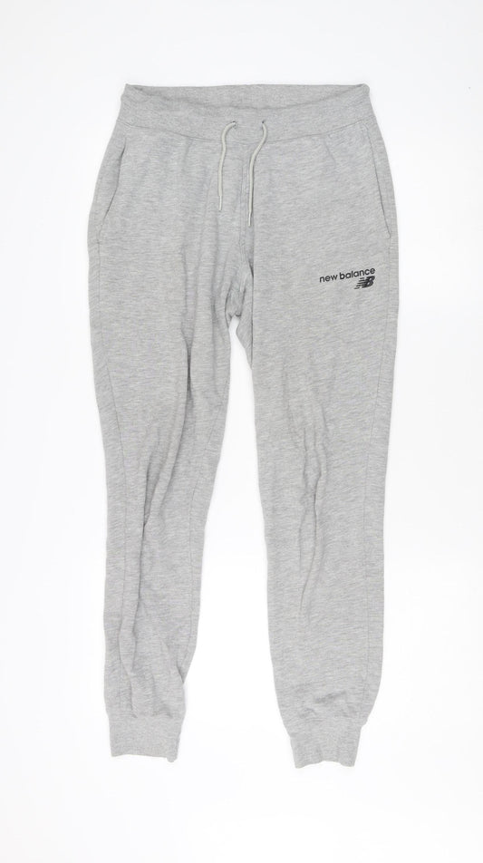 Additional front view of New Balance Men's Grey Jogger Tracksuit Pants, size S